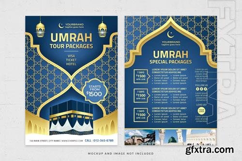 Modern elegant islamic umrah hajj arabic pattern themed template in psd