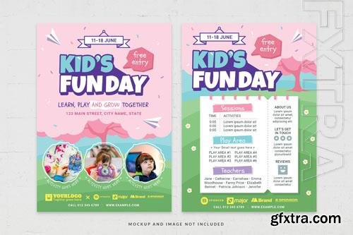 Kid's fun day kids event flyer template in psd