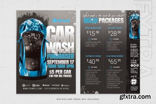 Car wash fundraiser flyer template in psd