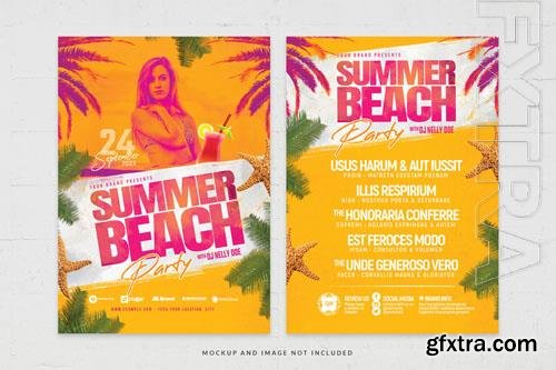 Bikini summer beach pool party flyer template in psd