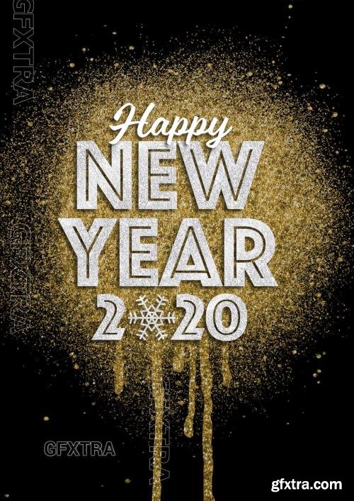 Happy New Year 2020 Glitter Style Text Effect 309244076