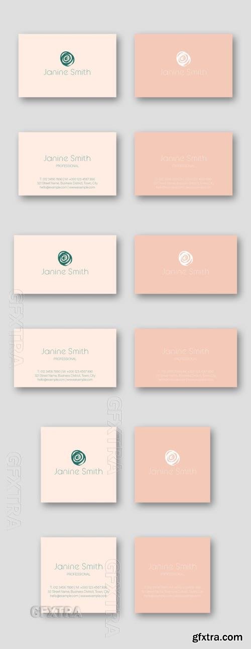 Business Card Layout with Abstract Swirl Design 307918365