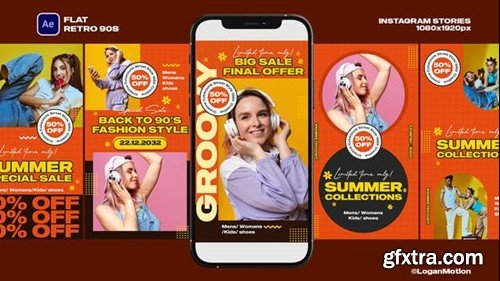 Videohive Flat Retro 90s Instagram Stories 45128103