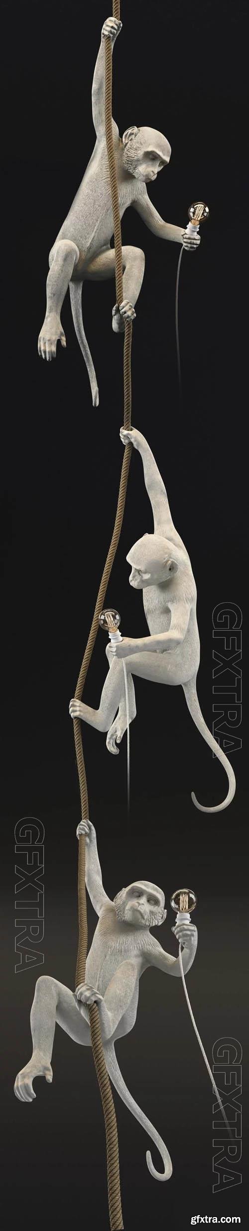 Monkey Lamp Holder 3D Print Model