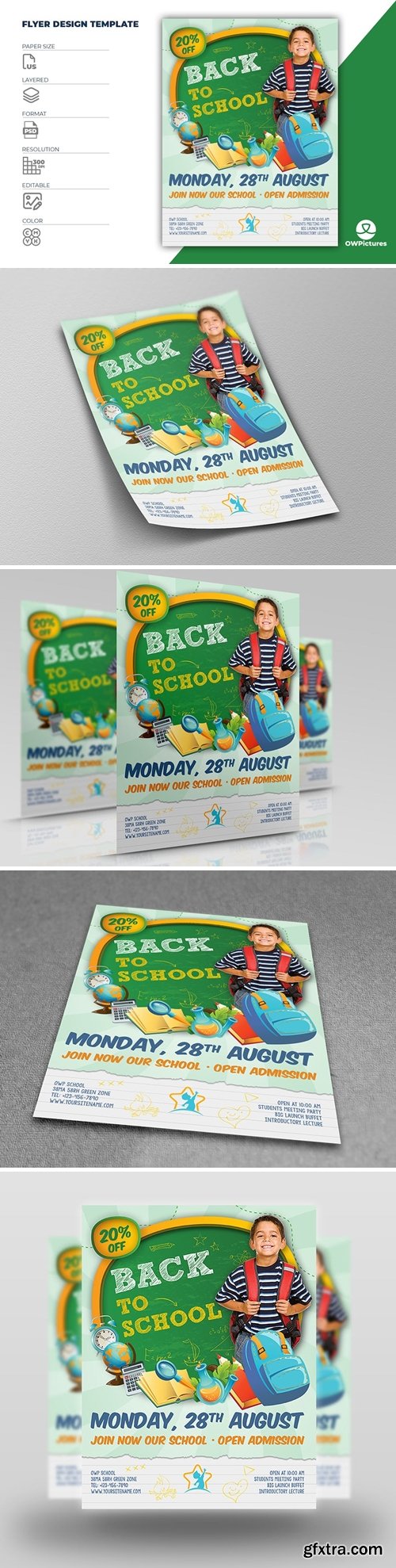 Back To School Flyer Template CF9JZLN