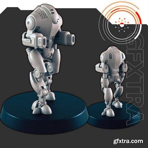 Sci-Fi Large Defense Bot 3D Print Model