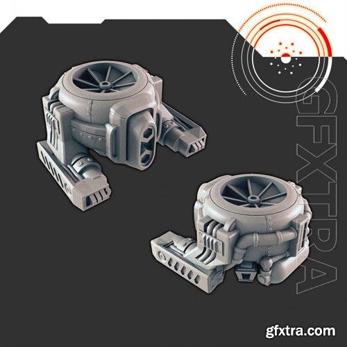 Sci-Fi Factory and Repair Bot Industrial Drone 3D Print Model