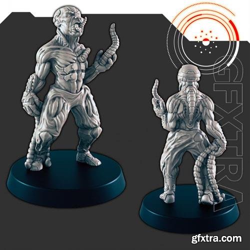 Sci-Fi Alien Hive Infected Male 3D Print Model