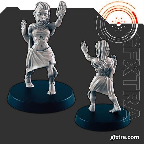 Sci-Fi Alien Hive Infected Female 3D Print Model