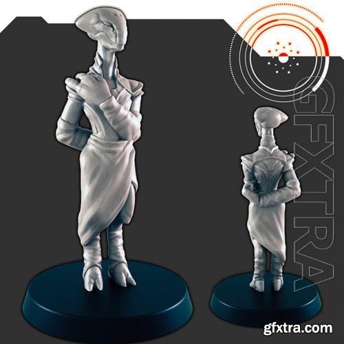 Sci-Fi Alien Delegation Oquiar Diplomat 3D Print Model