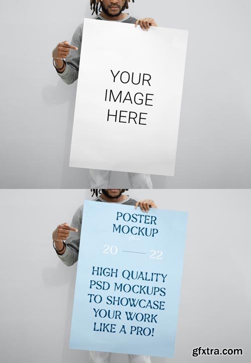 Huge Poster with Men Mockup