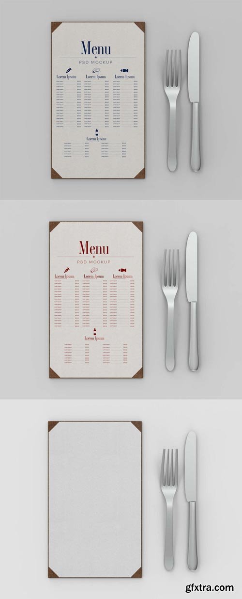 Food Menu with Cutlery Mockup