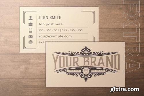 Vintage Business Card Layout with Ornaments