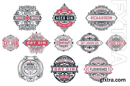 Set of 11 Vintage Logos and Badges