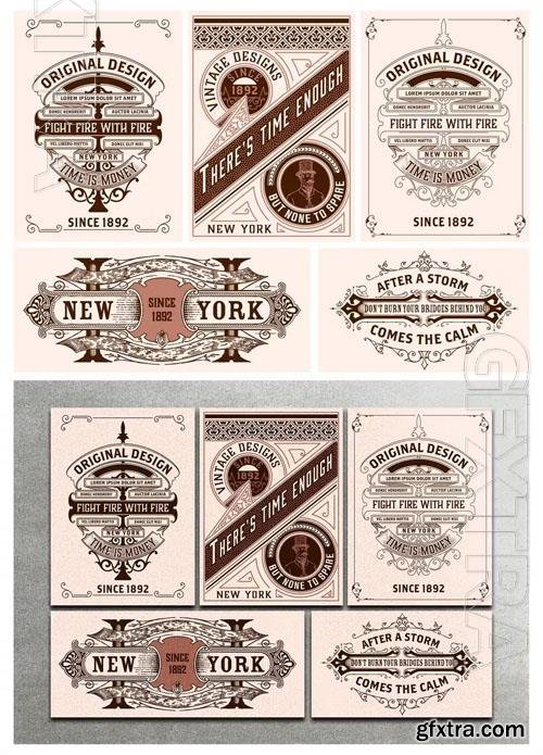 Set of 5 Vintage Labels for Packing vol 16