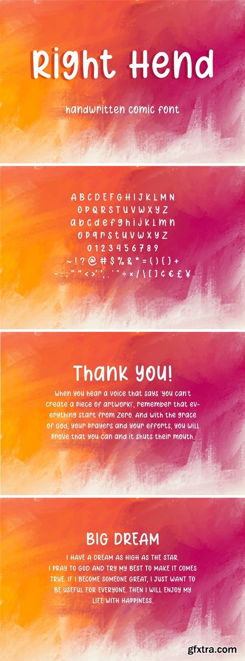 Right Hend - Handwritten Comic Font