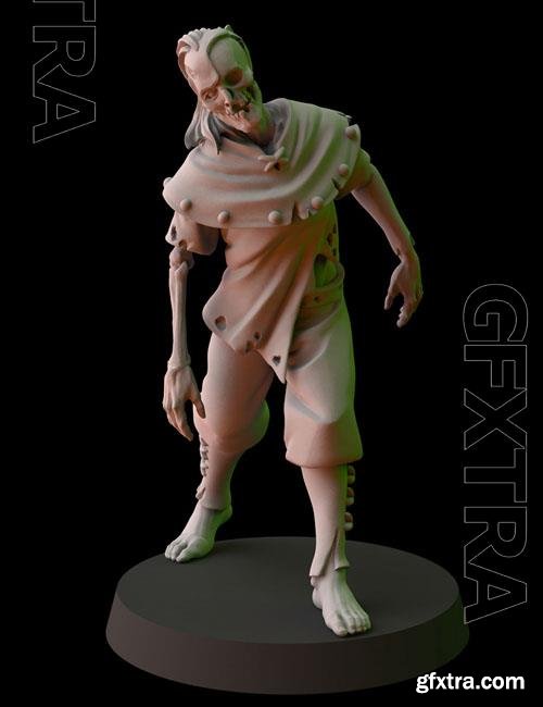 Fantasy Cult Miniatures – Zombie 4 3D Print Model