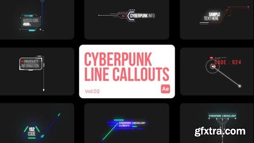 Videohive Cyberpunk Line Callouts 02 for After Effects 45211138