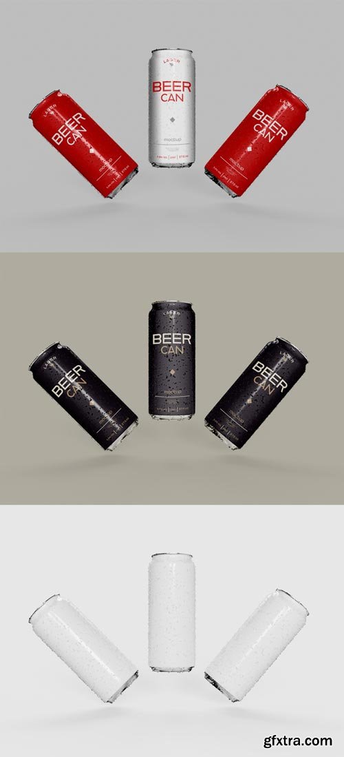 Floating Beer or Soda Cans Mockup 593934642