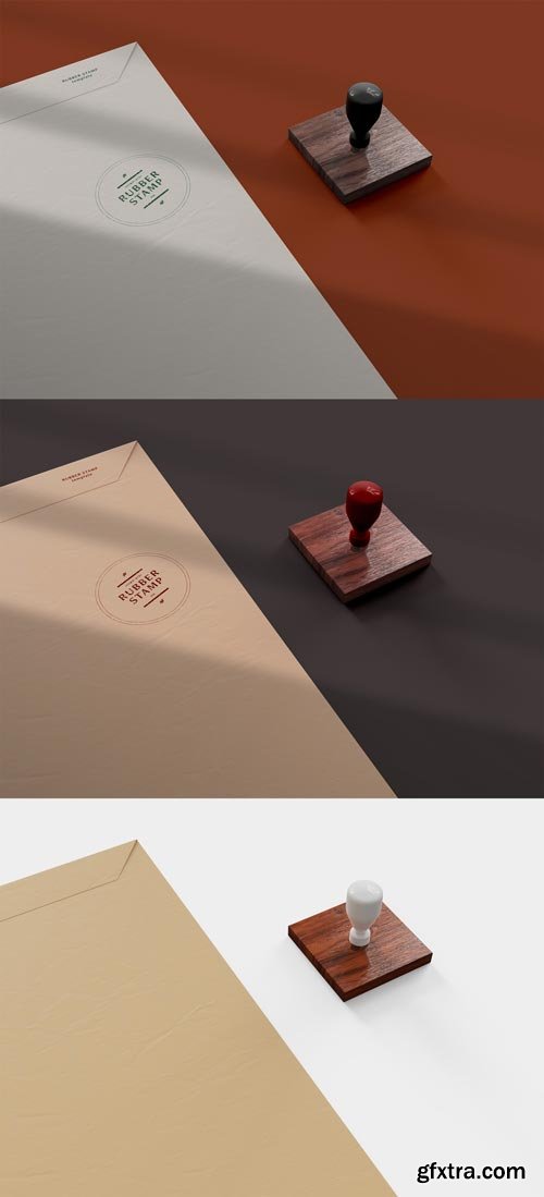 Wooden Handle Stamp with Envelope Mockup 593931760