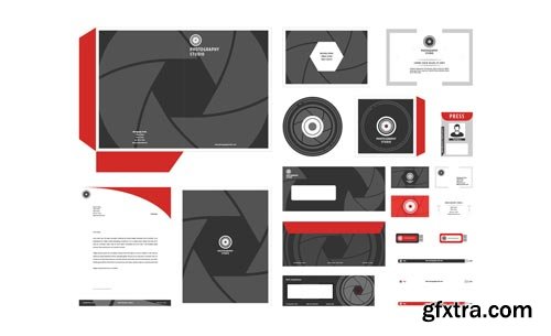 Photography Studio Branding Stationery Layout Kit 129489390