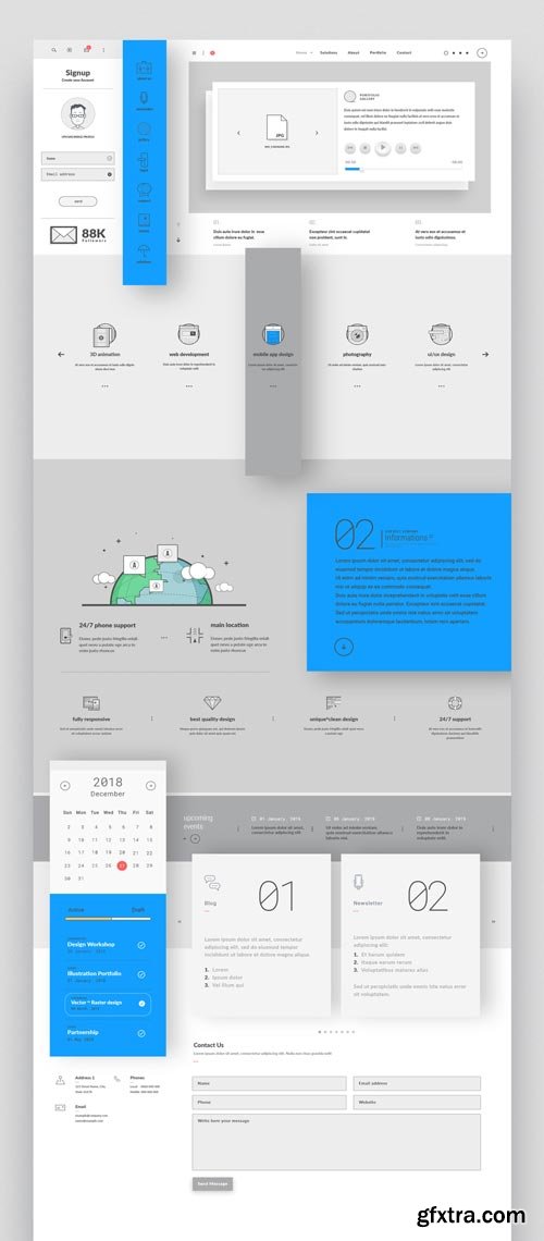 Website Layout with Icons 248235487