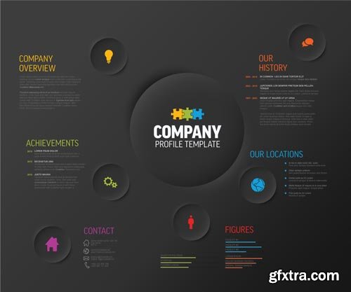 Dark Simple Company Infographic Profile Overview Design Template  502474697