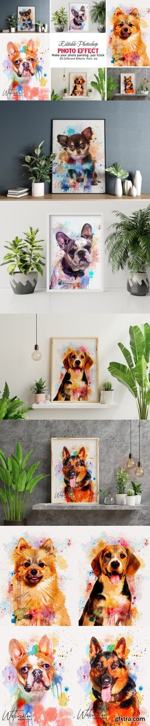 Watercolor Dog Painting Photo Effect