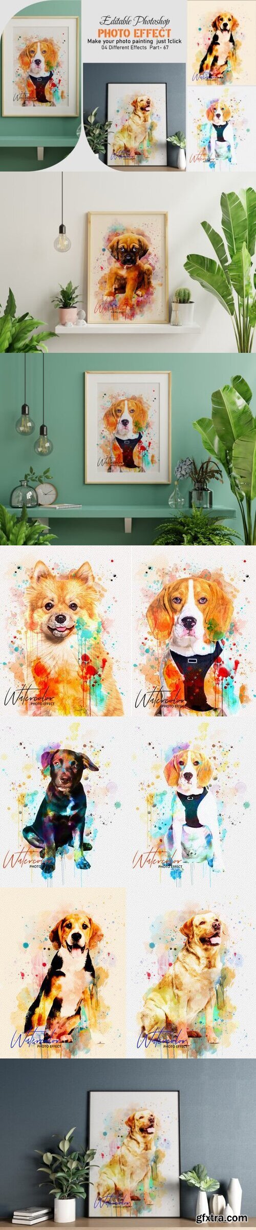 Editable Dog Watercolor Photo Effect