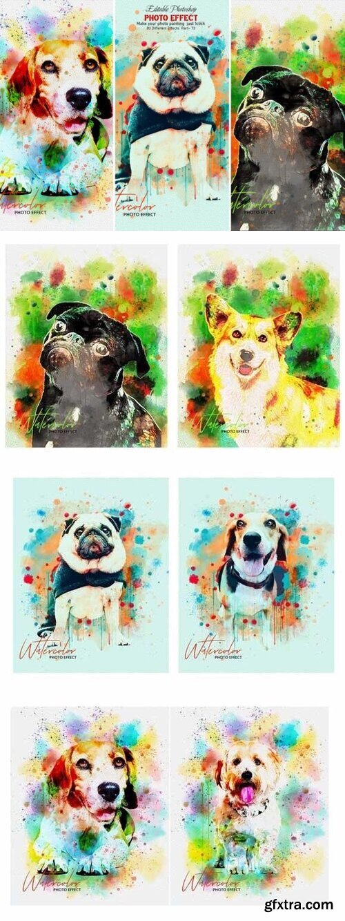 Puppy Pet Watercolor Painting Effect