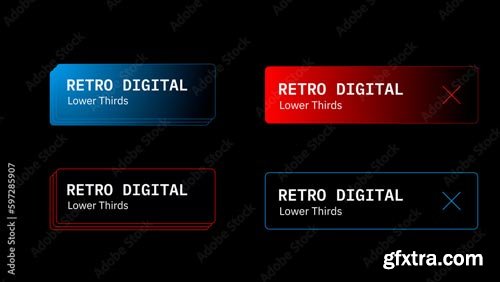 Retro Digital Lower Thirds 597285907