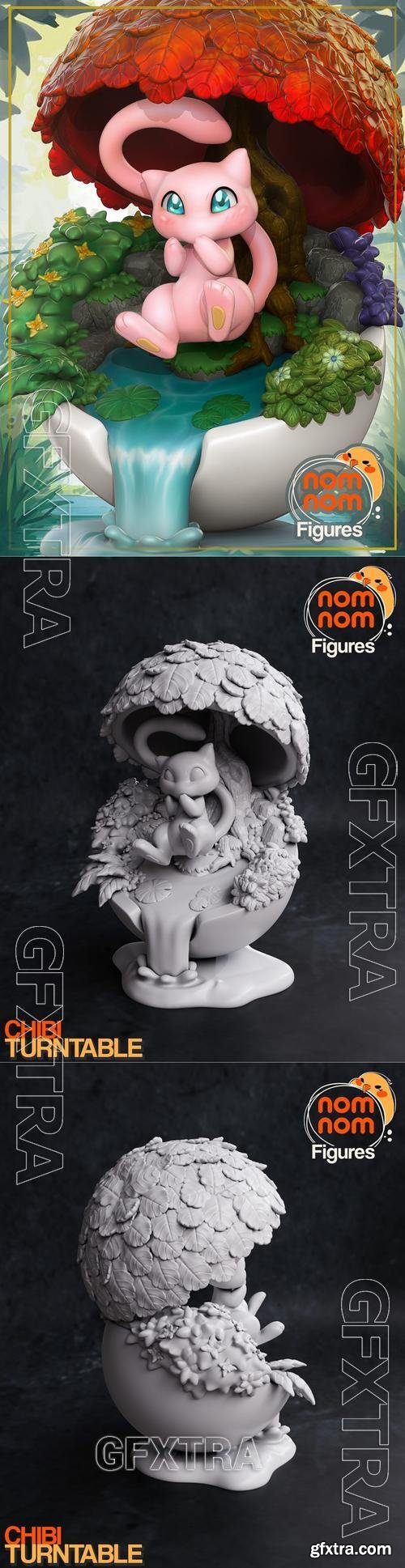 NomNom Figures - Chibi Mew from Pokemon &ndash; 3D Print Model