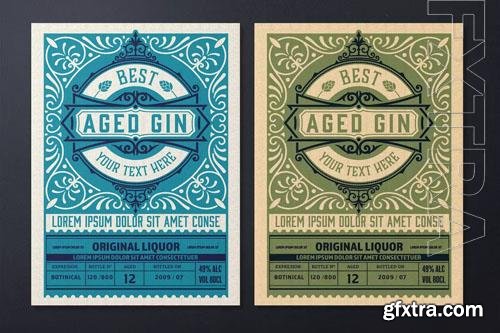 Vintage Liquor Label Packaging Layout 