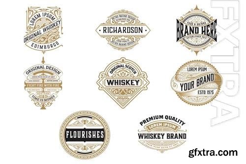 Set of 8 Vintage Logos and Badges 