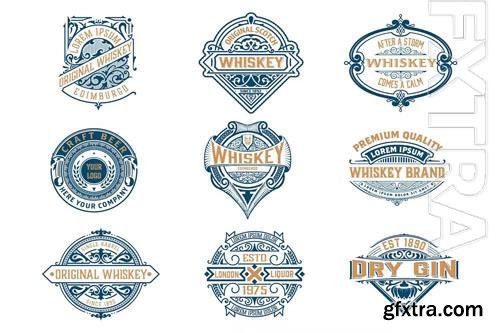 Set of 9 Vintage Logos and Badges 