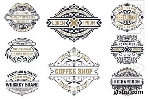 Set of 8 Vintage Logos and Badges collections 