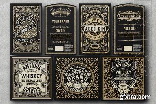 Set of 7 Vintage Labels for Packing 