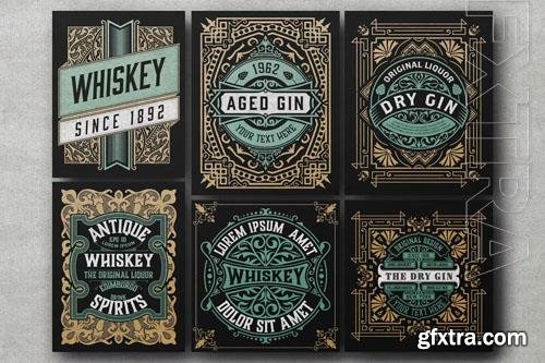 Set of 6 Vintage Labels for Packing 