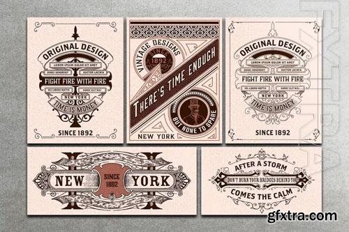 Set of 5 Vintage Labels for Packing vol 15 