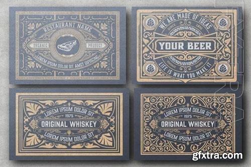 Set of 4 Vintage Labels for Packing design 