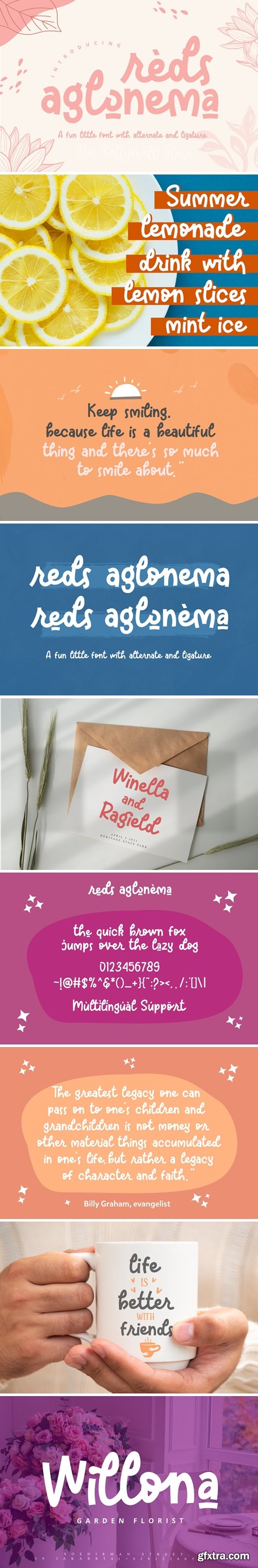 Reds Aglonema Font