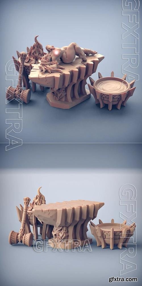 Fiamma the Oracle and Dumlok Anvil Pinup &ndash; 3D Print Model