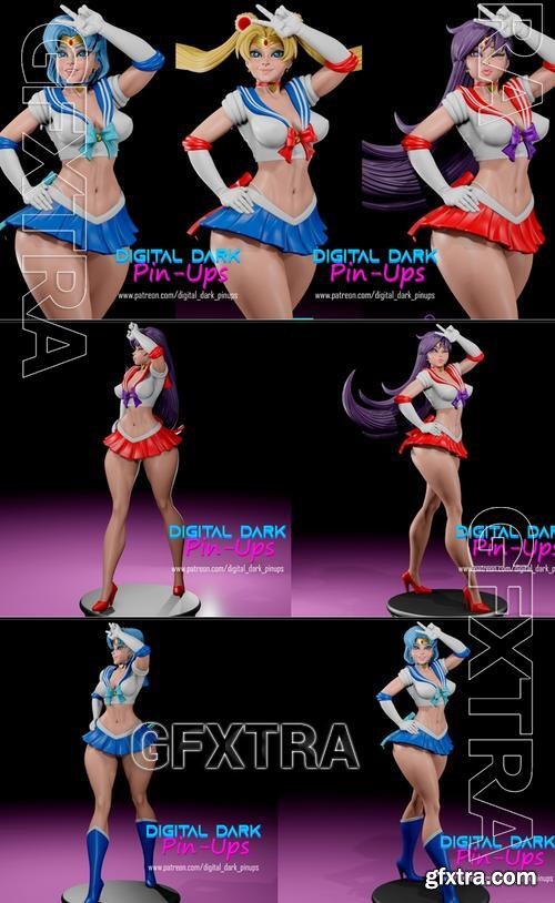 Digital Dark Pin-Ups - Sailor Pack &ndash; 3D Print Model