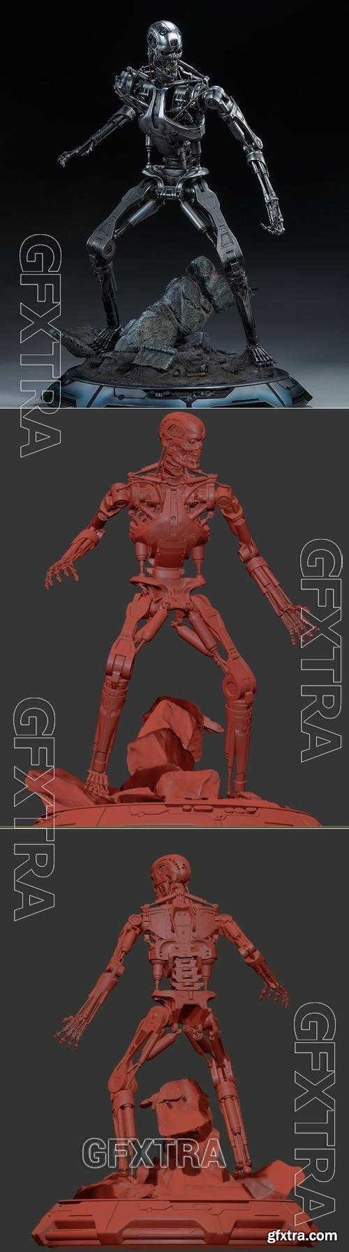 Terminator T-800 Endoskeleton Rekvizit T1 &ndash; 3D Print Model
