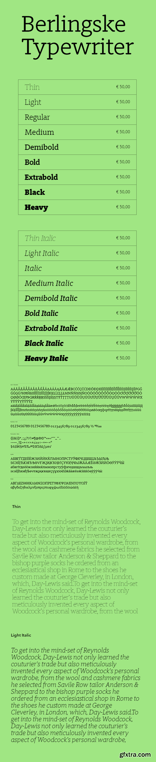 Berlingske Typewriter Font Family