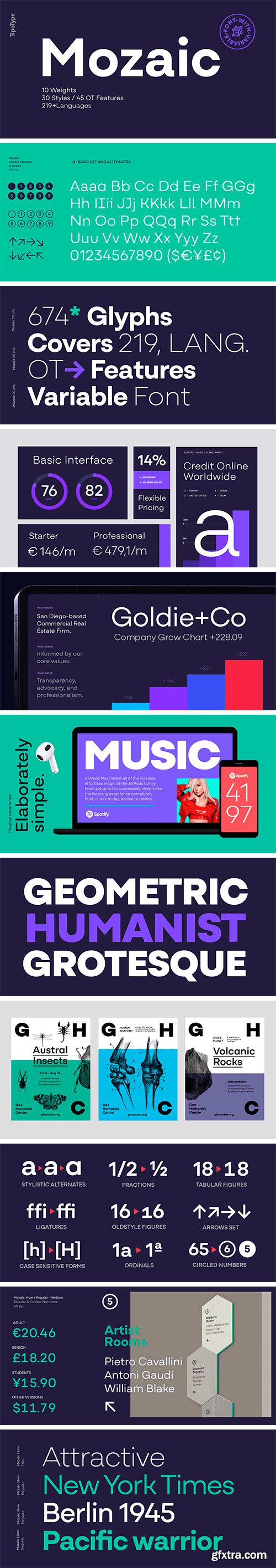 Mozaic Font Family