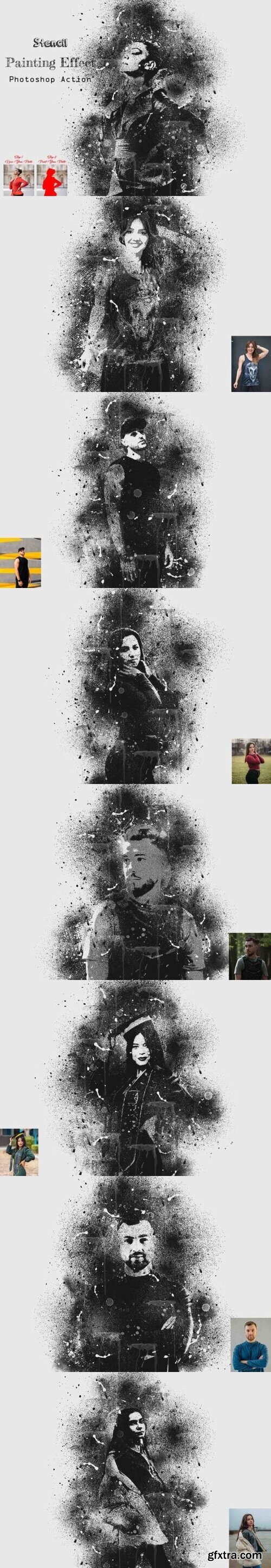 Creativemarket - Stencil Painting Effect PS Action 16081643