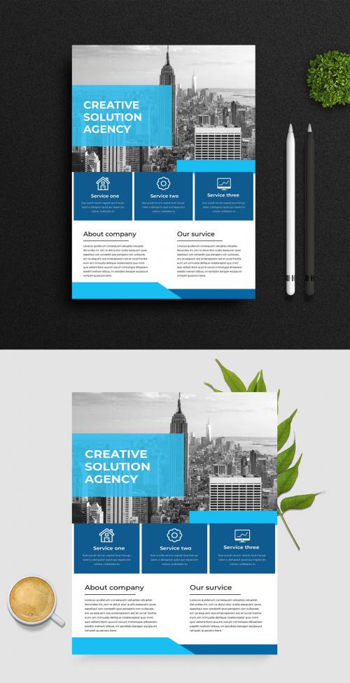 Cyan Simple Business Flyer 567340529