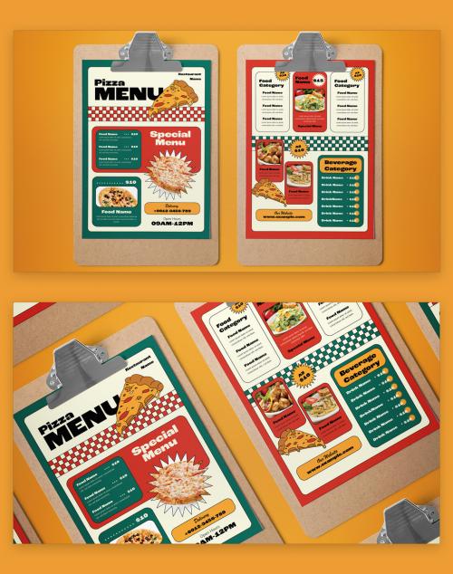 White Retro Pizza Restaurant Menu 582992036