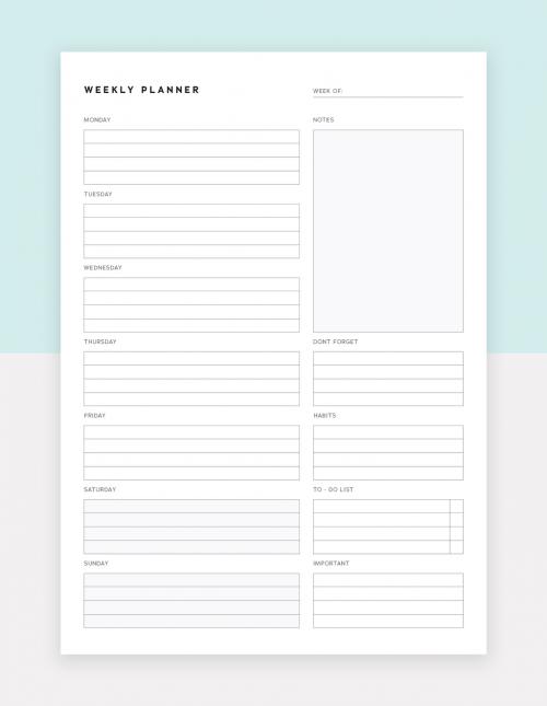 Minimalist Weekly Planner Layout 585753283